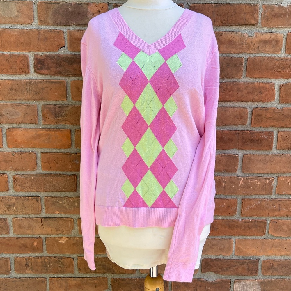 Lilly Pulitzer White Label Preppy Argyle Sweater